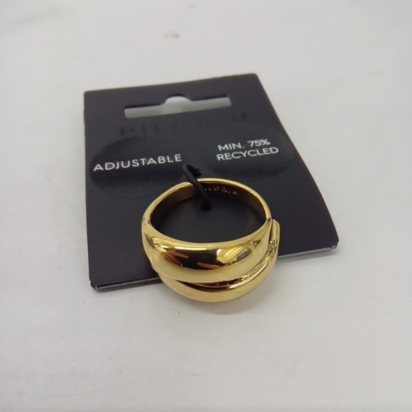 PILGRIM ORIT RECYLCED ADJUSTABLE SIZE RING - SIZE 5- 8 - GOLD PLATED - brand new - Picture 8 of 8